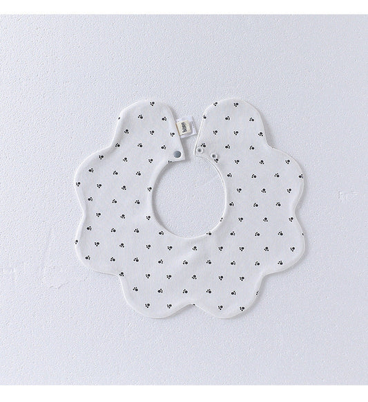 Adorable Simple Pattern Cotton Snap-on Flowers Shaped Bib