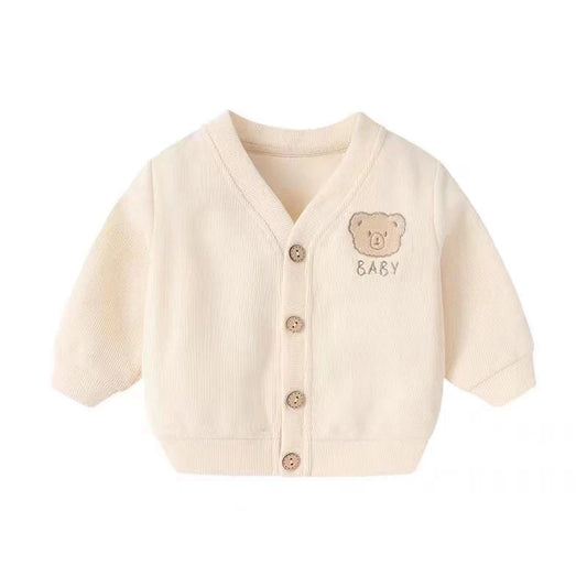 Baby Knitted Cardigan Sweater | Cartoon Bear Long Sleeve Toddler Jacket | Warm Kids Coat 3–24M