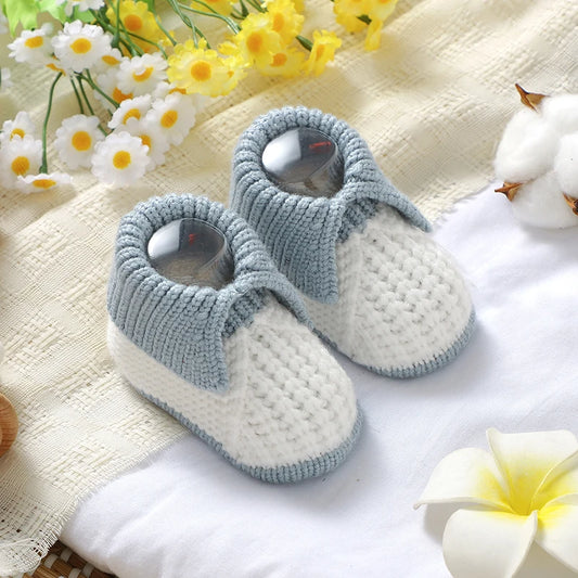 Baby Knit Booties | Newborn Infant Crib Shoes for Boys & Girls | Soft Warm Toddler Footwear 0–18M