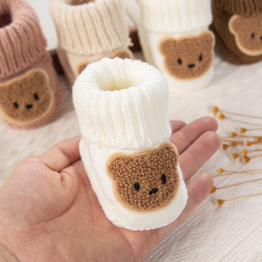 0-12M Cute Bear Infant Baby Socks Footwear Fall Winter Knitted Birthday Gifts Photo Props Boutique Ankle Sock Toddler Stockings